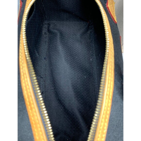 Dooney & Bourke Black Signature Canvas Leather Trim Satchel Bag detachable Strap - Picture 11 of 16